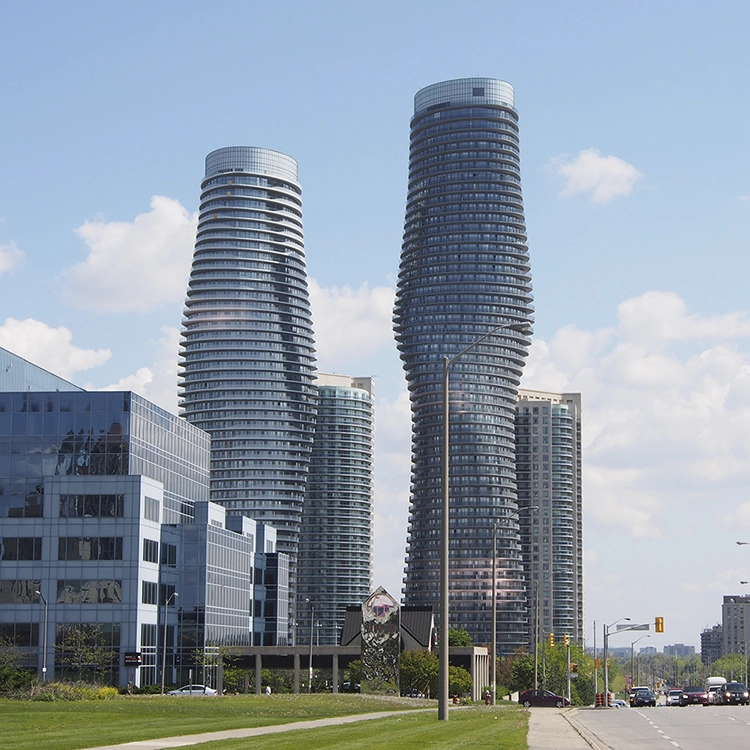 Iconic skyline of Mississauga, Ontario - area served by Express Drywall Services for drywall services Mississauga.