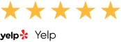 Yelp five-star rating badge for Express Drywall Services