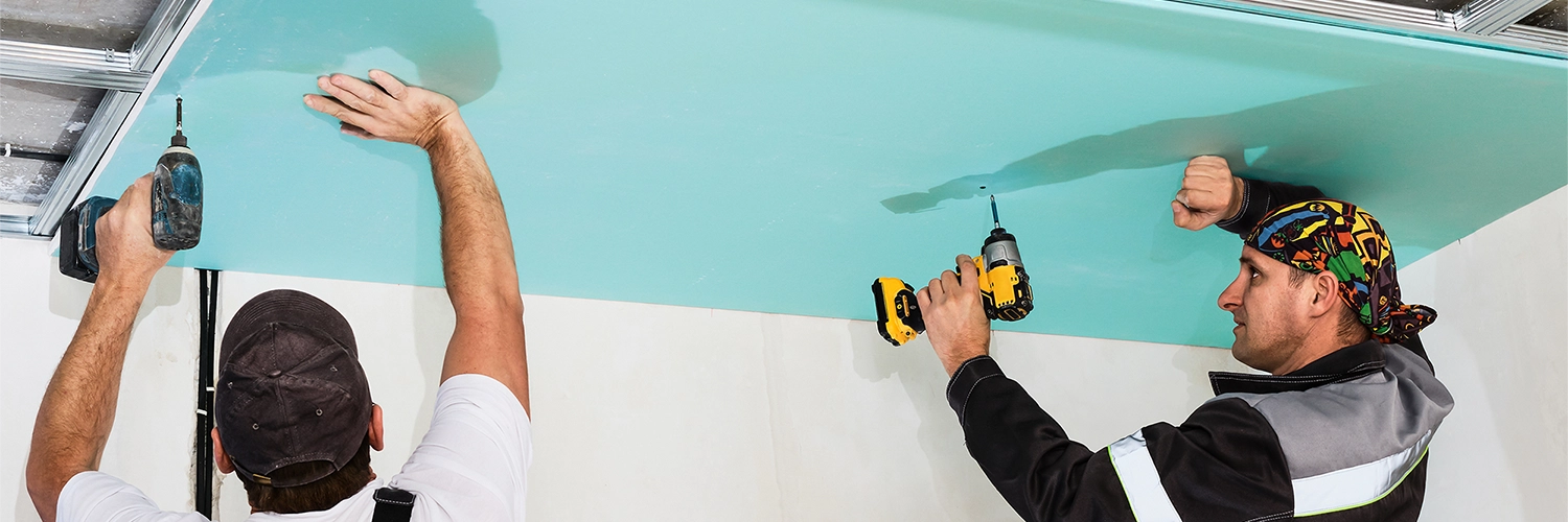 Drywall contractors at work – Express Drywall Services