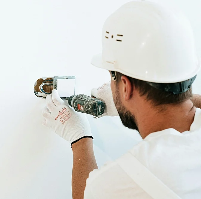Drywall installation in progress by Express Drywall Services - part of professional drywall services Orillia.