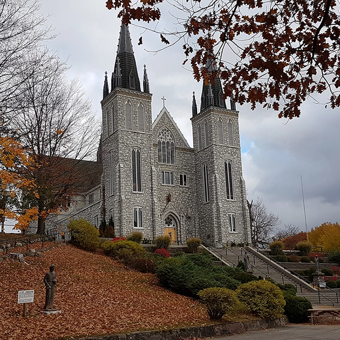 Landmark church in Midland, Ontario - a city served by drywall services Midland from Express Drywall Services.
