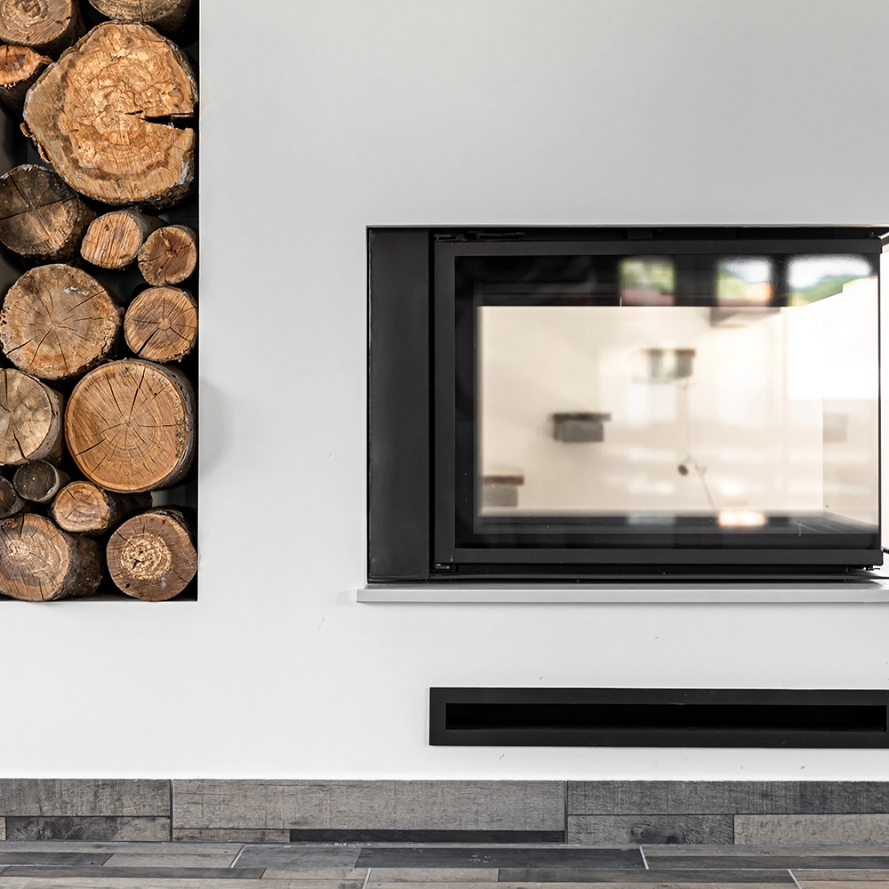 Modern home with furnace room wall requiring fire-resistant drywall installation by Express Drywall Services.