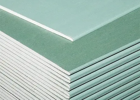 Green panels ready for residential drywall installation by Express Drywall Services.