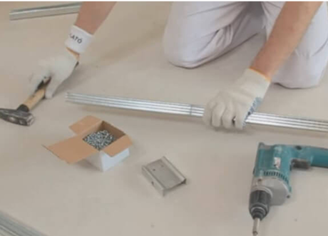 Preparing metal framing for fire-resistant drywall installation by Express Drywall Services