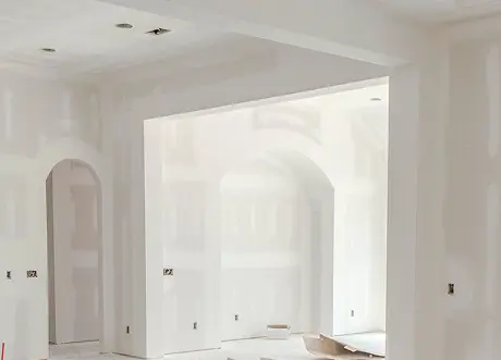 Framing stage of custom archways and designs by Express Drywall Services
