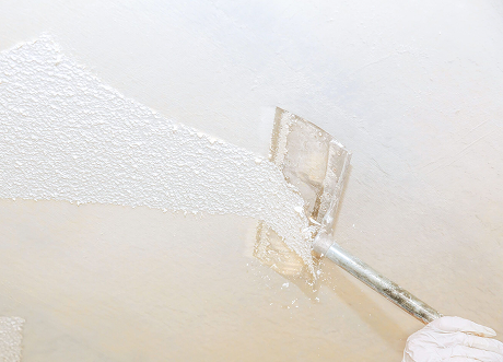 Detail of popcorn ceiling removal by Express Drywall Services