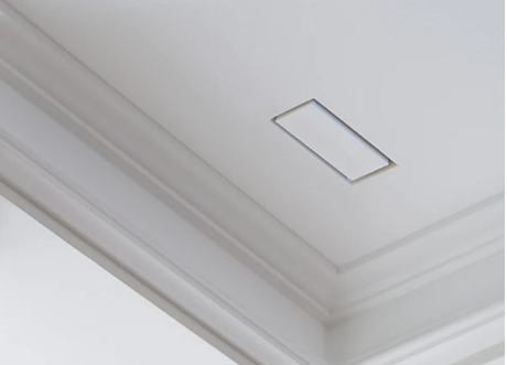 Decorative ceiling after Aria vents installation by Express Drywall Services