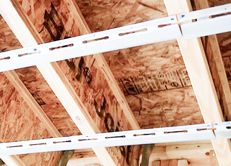 Ceiling-ready resilient channel installation by Express Drywall Services
