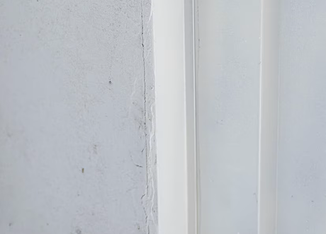 Uneven corner finish before drywall taping and mudding by Express Drywall Services.