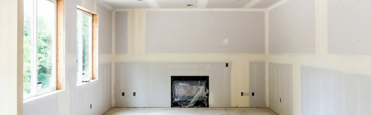 Sealed fire-rated wallboards from commercial fire resistant drywall installation by Express Drywall Services.