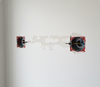 Electrical cutouts in progress during residential drywall installation by Express Drywall Services.