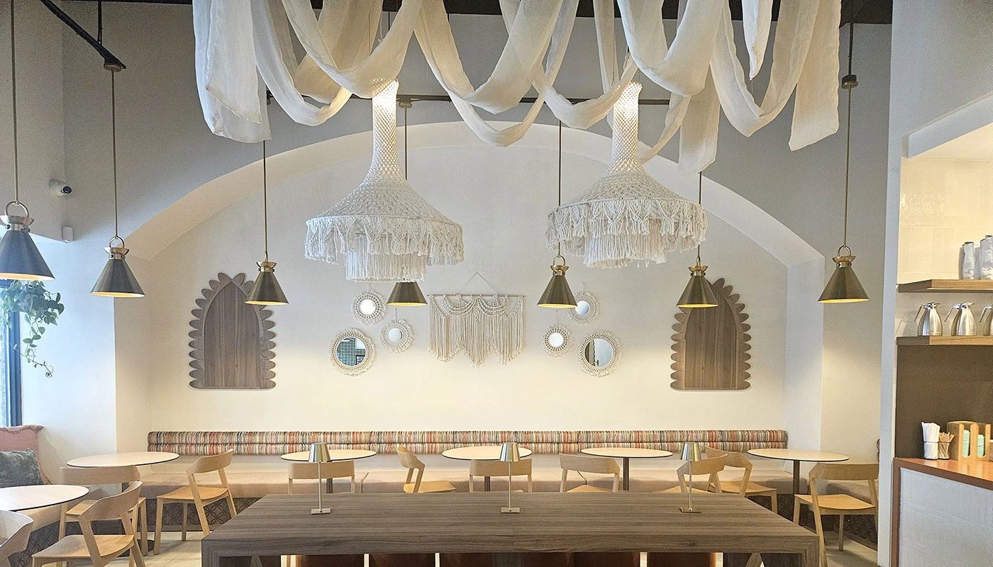 Finished commercial space featuring decorative archways and ceiling design by Express Drywall Services — Commercial Custom Archways and Designs in Toronto.