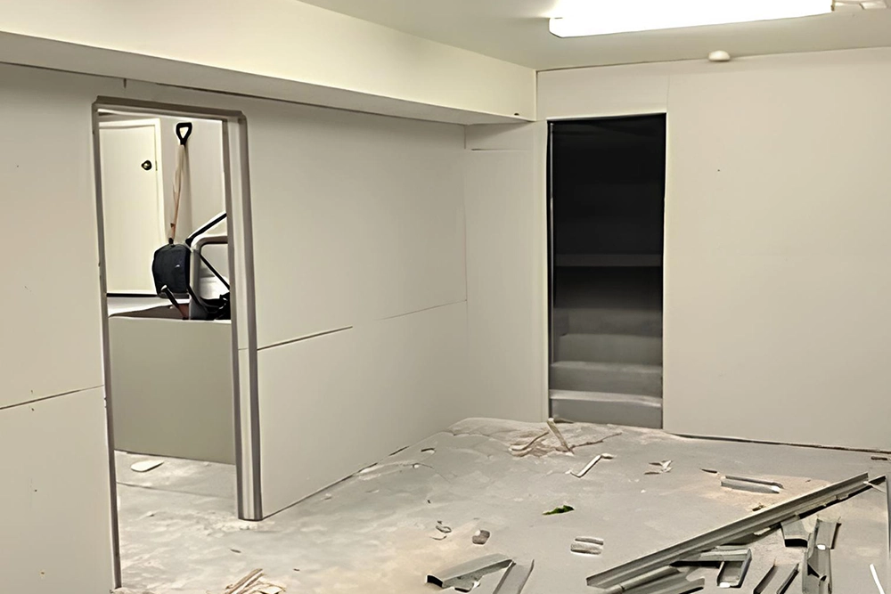 Basement area during Commercial Drywall Installation in Toronto by Express Drywall Services