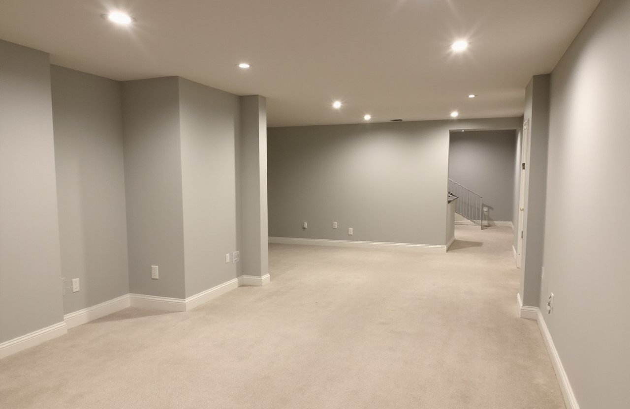 Basement walls with fire and sound separation in Richmond Hill by Express Drywall Services.