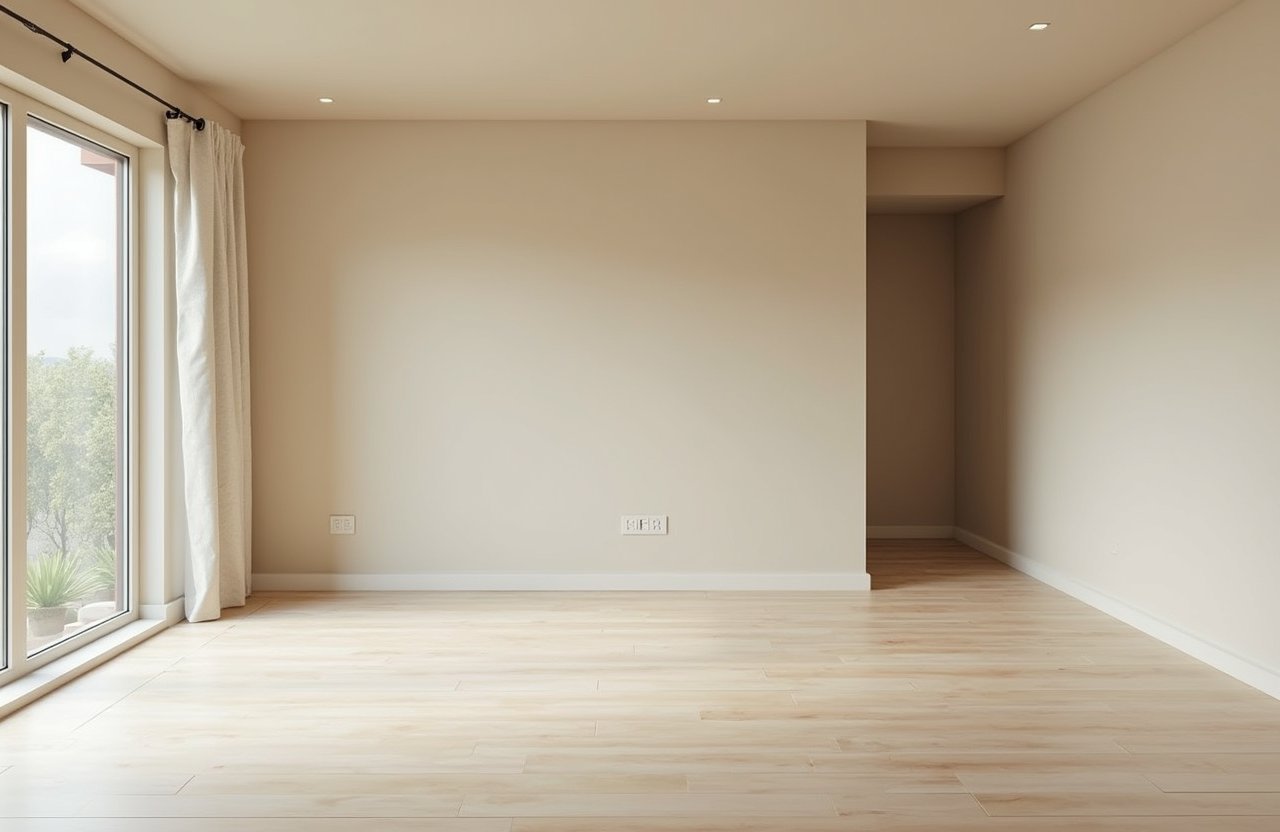 Finished room after taping and mudding services in Richmond Hill by Express Drywall Services.