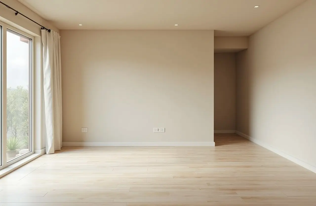 Finished room after taping and mudding services in Richmond Hill by Express Drywall Services.