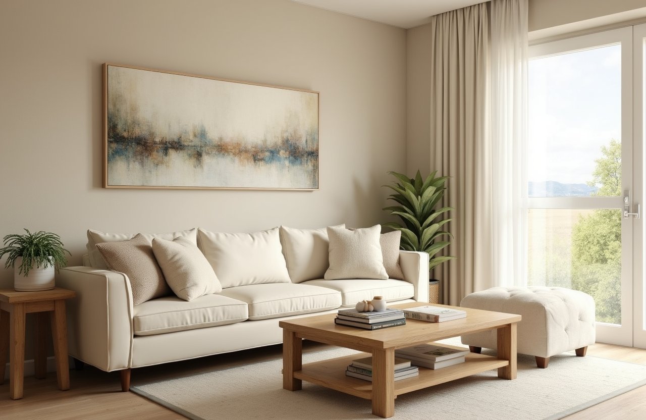 Canadian living room painted in warm beige tones – Top Interior Paint Colors for Canadian Homes in 2025