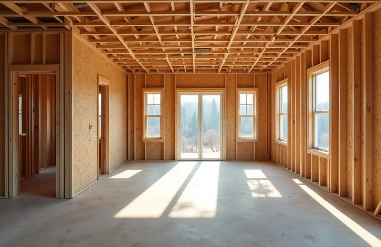 Residential framing in Richmond Hill by Express Drywall Services.