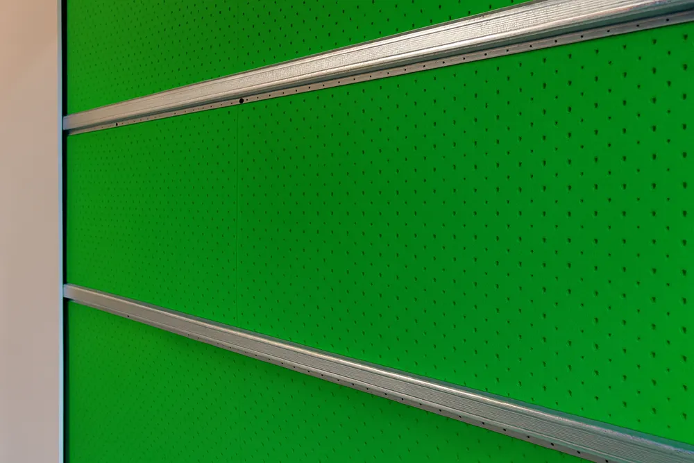 Acoustic drywall panels with resilient channels installed during soundproofing in Richmond Hill.