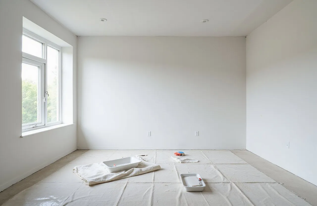 Freshly primed interior wall prepared for painting during priming and painting services in Richmond Hill.
