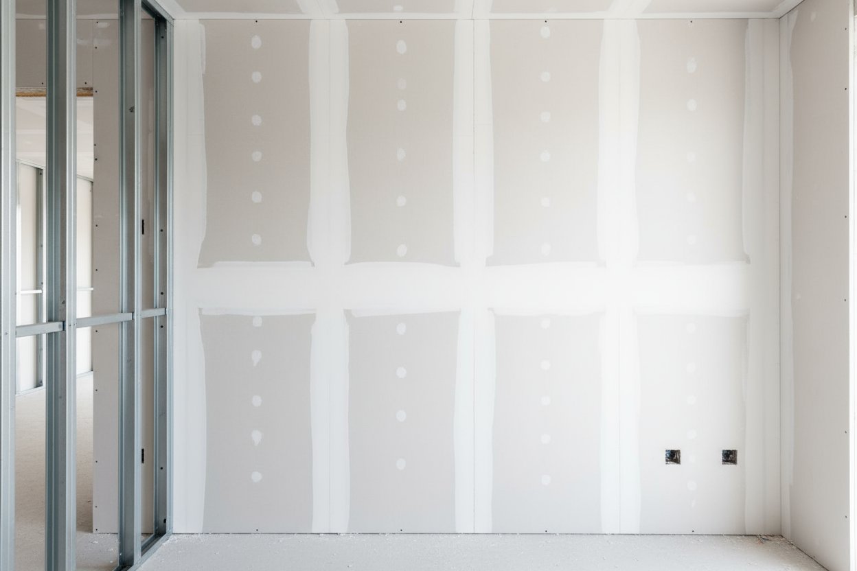 drywall installation in Brampton showing finished interior wall