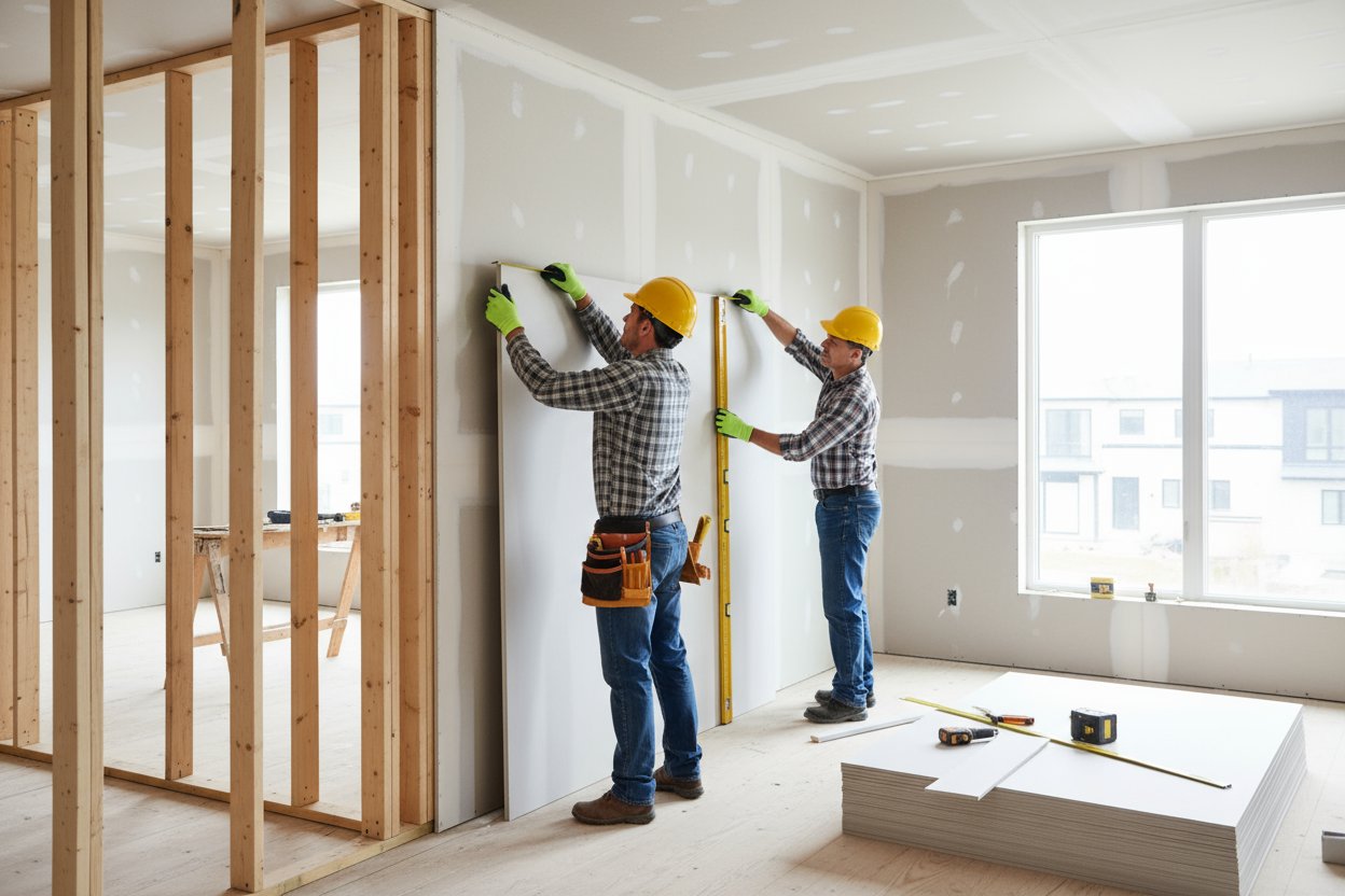 contractors performing drywall installation in Mississauga residential home