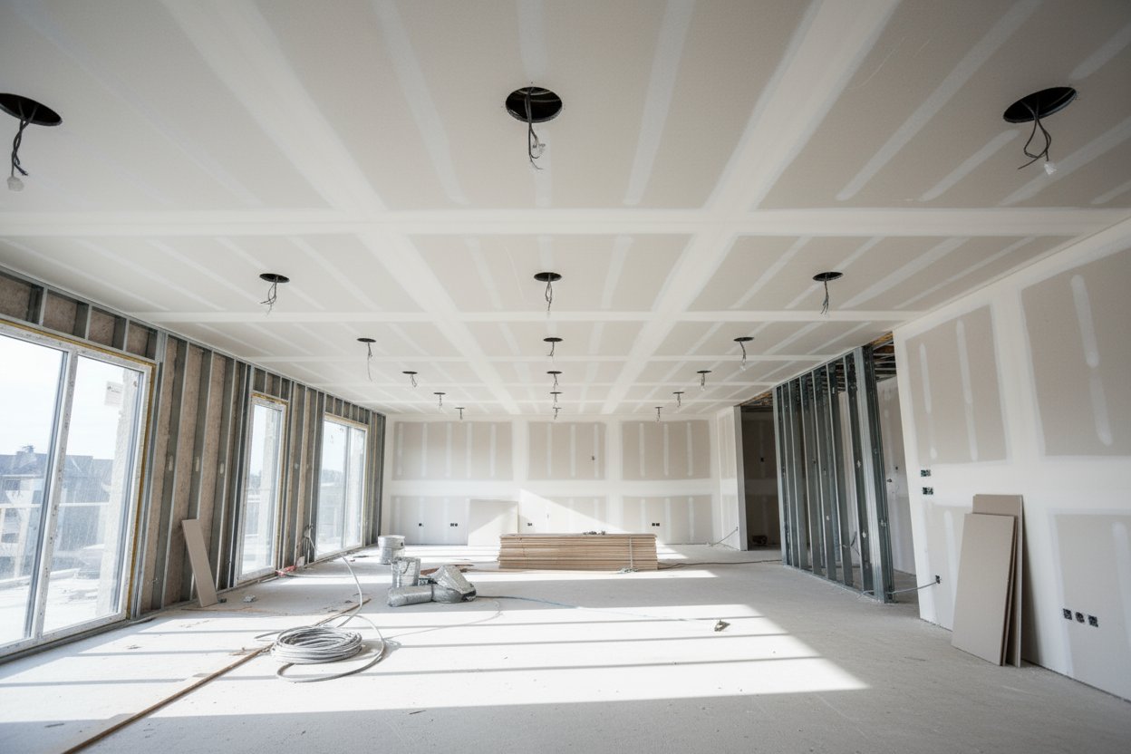 drywall installation in North York for large open interior space