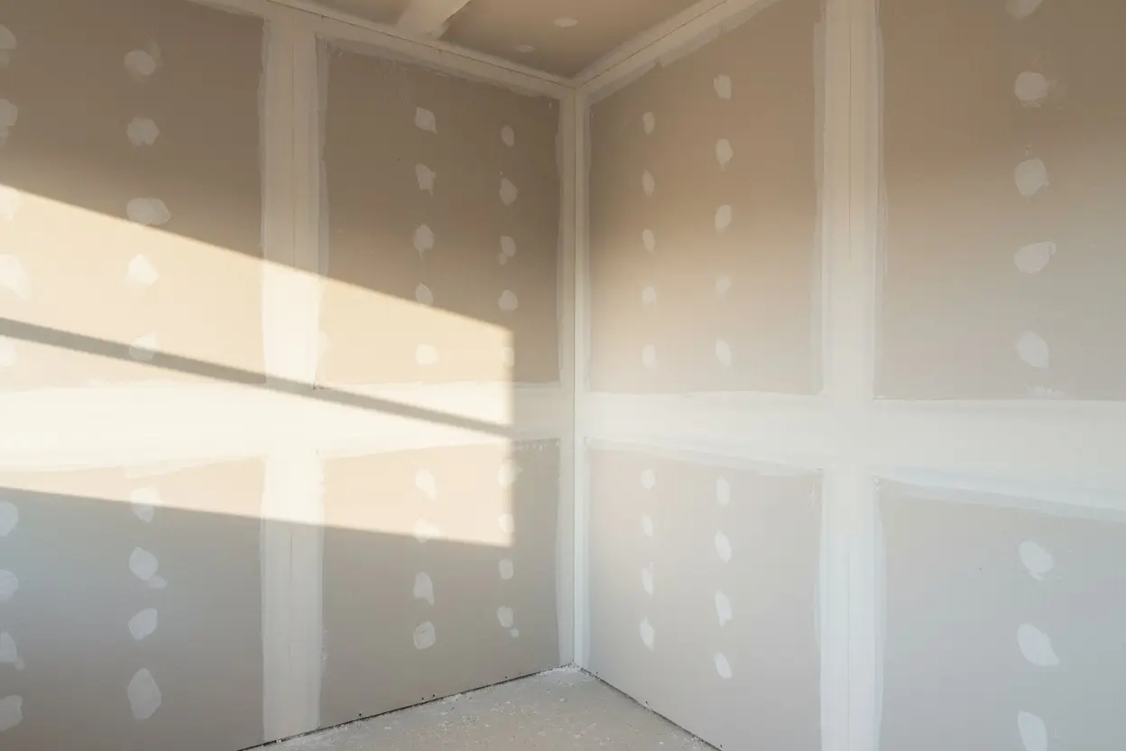 newly finished drywall installation in Scarborough with sunlight on walls