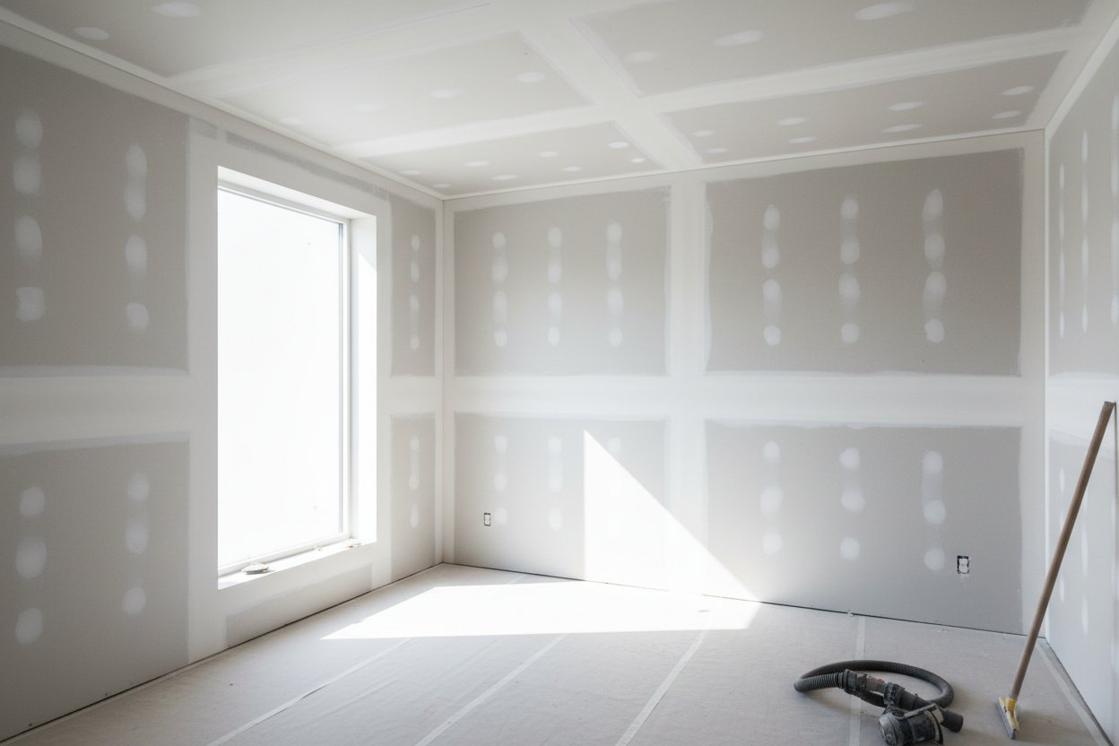 Bright room finished with drywall installation in Muskoka by Express Drywall Services