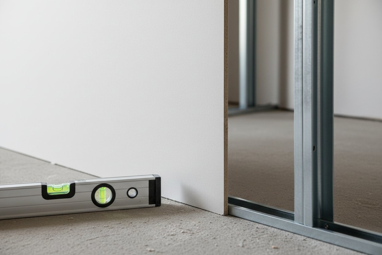 Precise drywall installation in Nobleton by Express Drywall Services with metal framing and level alignment