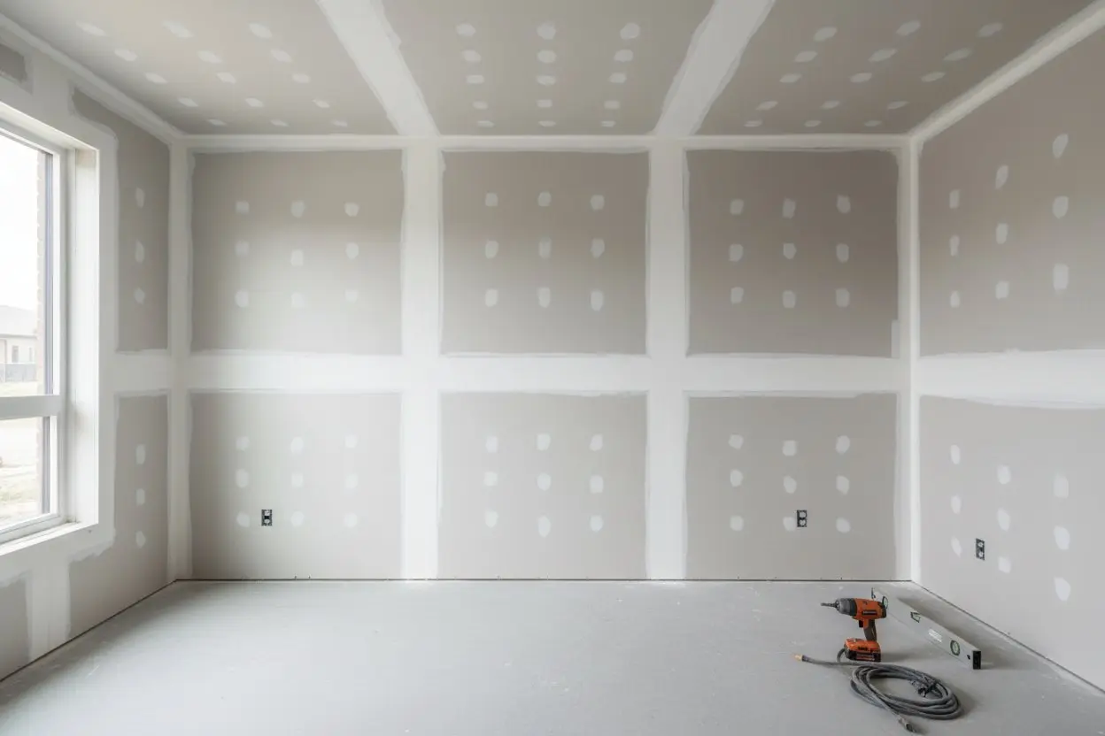 Drywall installation in Nobleton by Express Drywall Services with taped joints and clean wall finishing