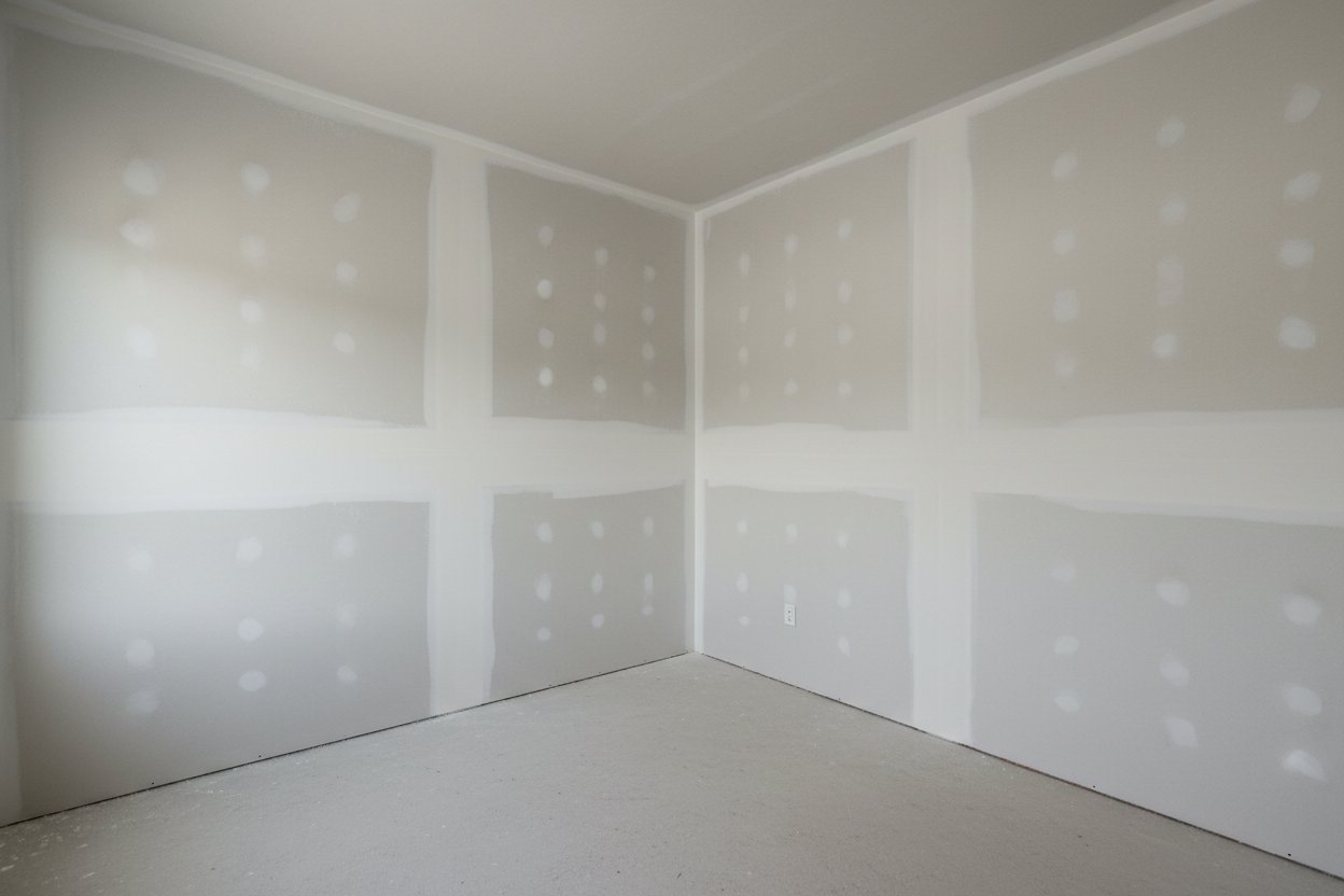 Finished drywall installation in Bradford West Gwillimbury by Express Drywall Services, smooth walls and taped seams