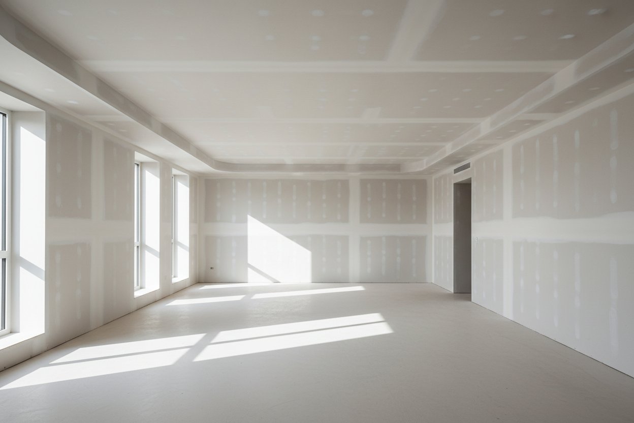 Drywall installation in Whitchurch-Stouffville by Express Drywall Services in a bright finished room with smooth seams