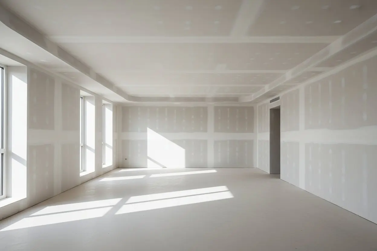 Drywall installation in Whitchurch-Stouffville by Express Drywall Services in a bright finished room with smooth seams