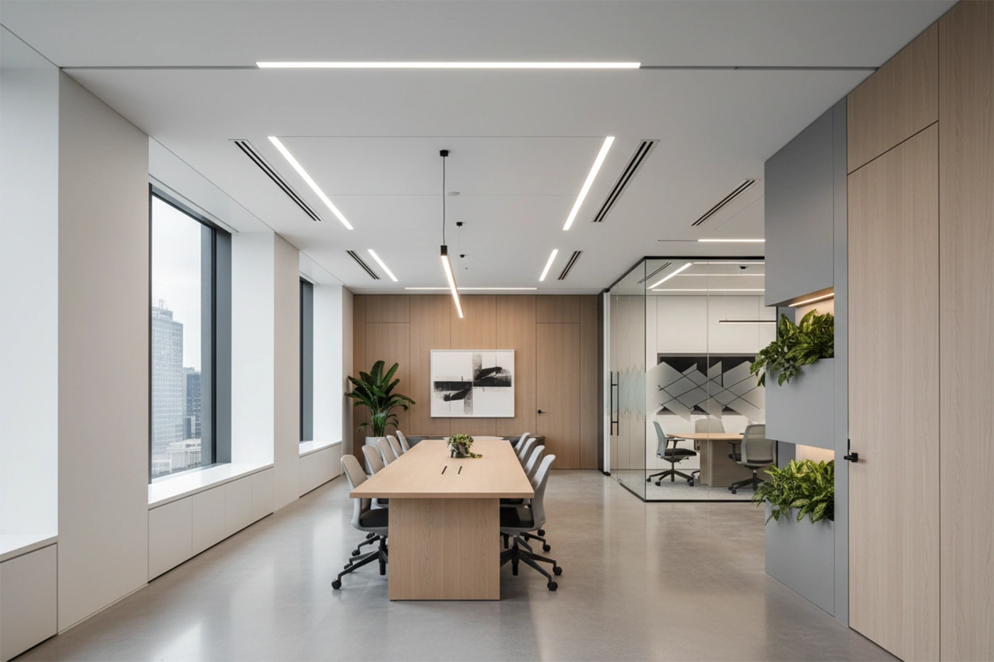 Commercial drywall installation in Orillia finished office interior completed by Express Drywall Services