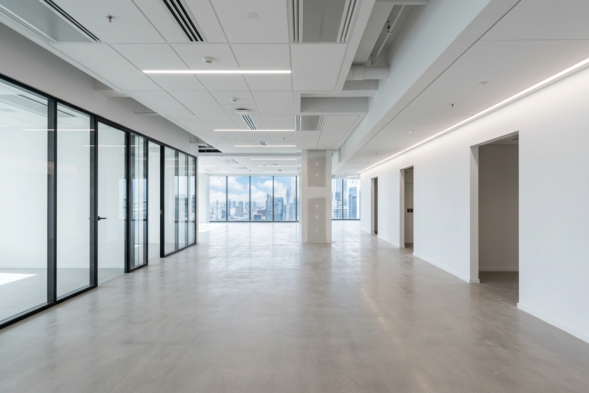 Finished Commercial Drywall Installation with T-Bar Ceiling in Innisfil, Ontario | Express Drywall Services