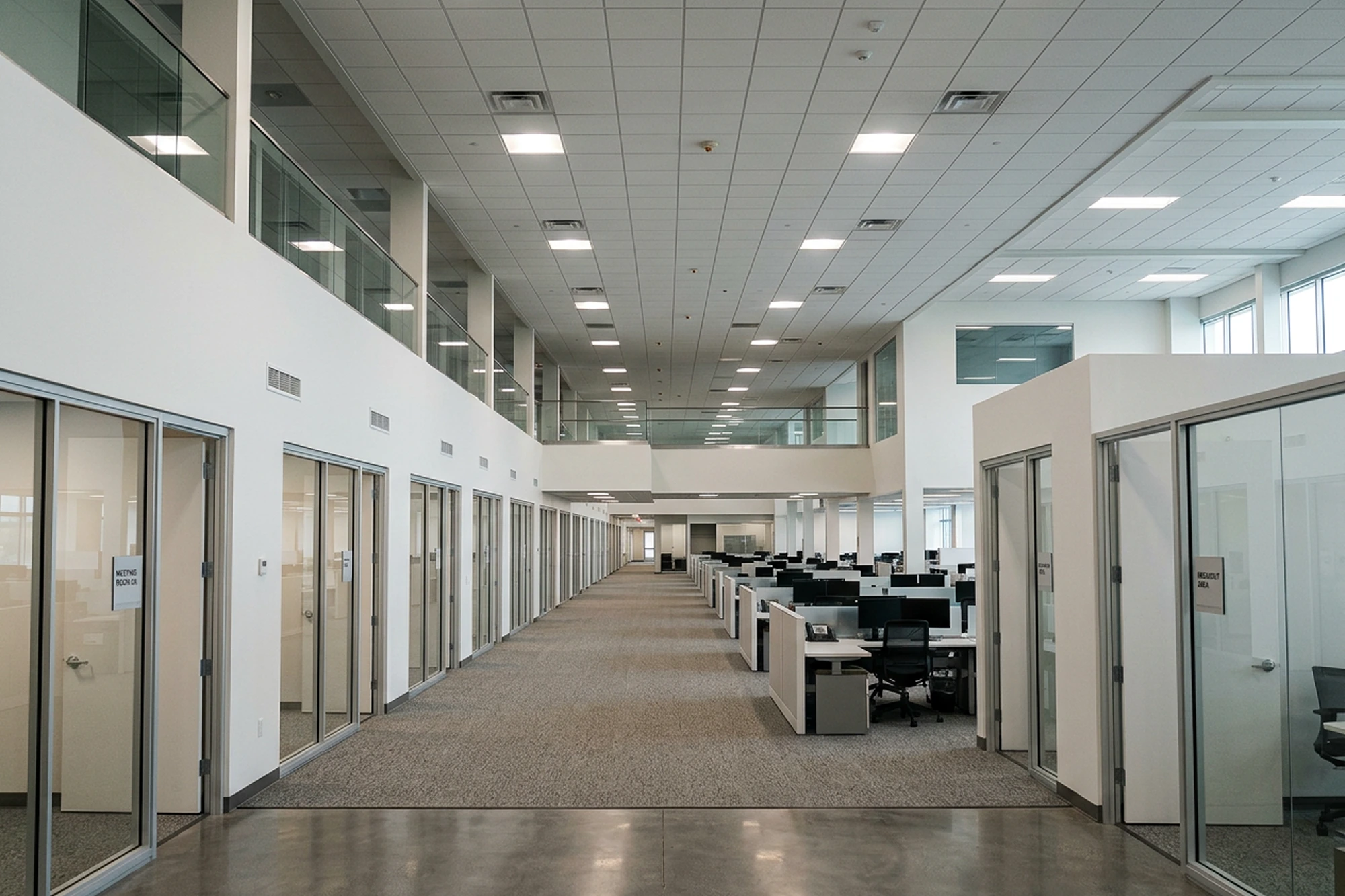 Completed Commercial Drywall and T-Bar Ceiling Installation in Large Office Space in Tiny Township, Ontario | Express Drywall Services
