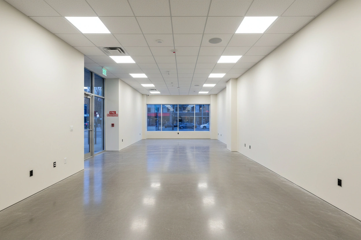 Finished Commercial Fire-Resistant Drywall Installation in Retail Space in Ajax, Ontario | Express Drywall Services
