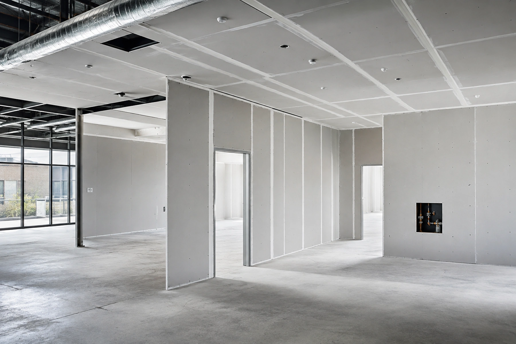 Commercial fire-resistant drywall installation in East Gwillimbury, Ontario by Express Drywall Services